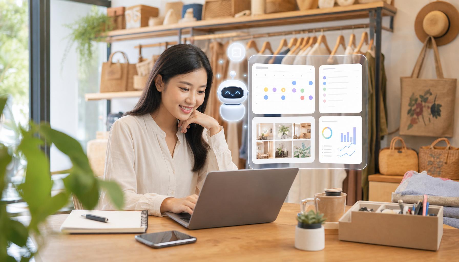 AI cho chủ shop hỗ trợ lập kế hoạch content, thiết kế ảnh và báo cáo marketing